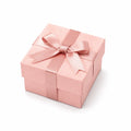 Geschenkbox 12 x 12 x 7 cm aus Karton in Rosa mit Satinband und Schleife