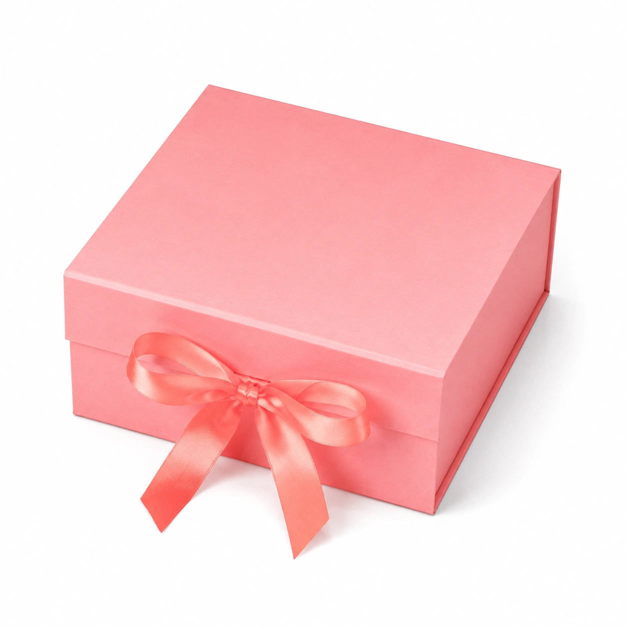 Geschenkbox 25 x 20 x 10 cm aus Karton in Rosa mit Satinband zum Verpacken
