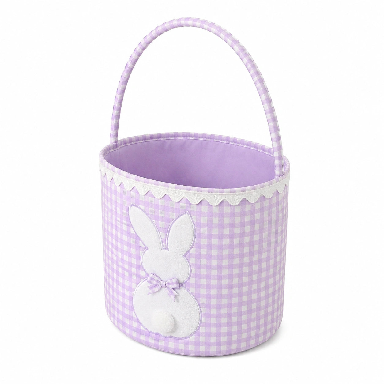 Aufbewahrungskorb Ø30 cm Textil Lila Weiß mit Tragegriff Hasendesign