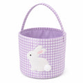 Osterkorb 20 cm Textil Lila Weiß kariert mit Tragegriff