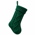 Weihnachtsstrumpf 45 cm aus Stricktextil in Dunkelgrün mit Zopfmuster und Aufhängeöse