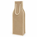Weinflaschentasche 12 x 10 x 36 cm aus Jute beige für Flaschen mit Kordelgriffen