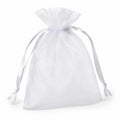 Organzabeutel 15 x 20 cm Weiß mit Satinband zum Verpacken