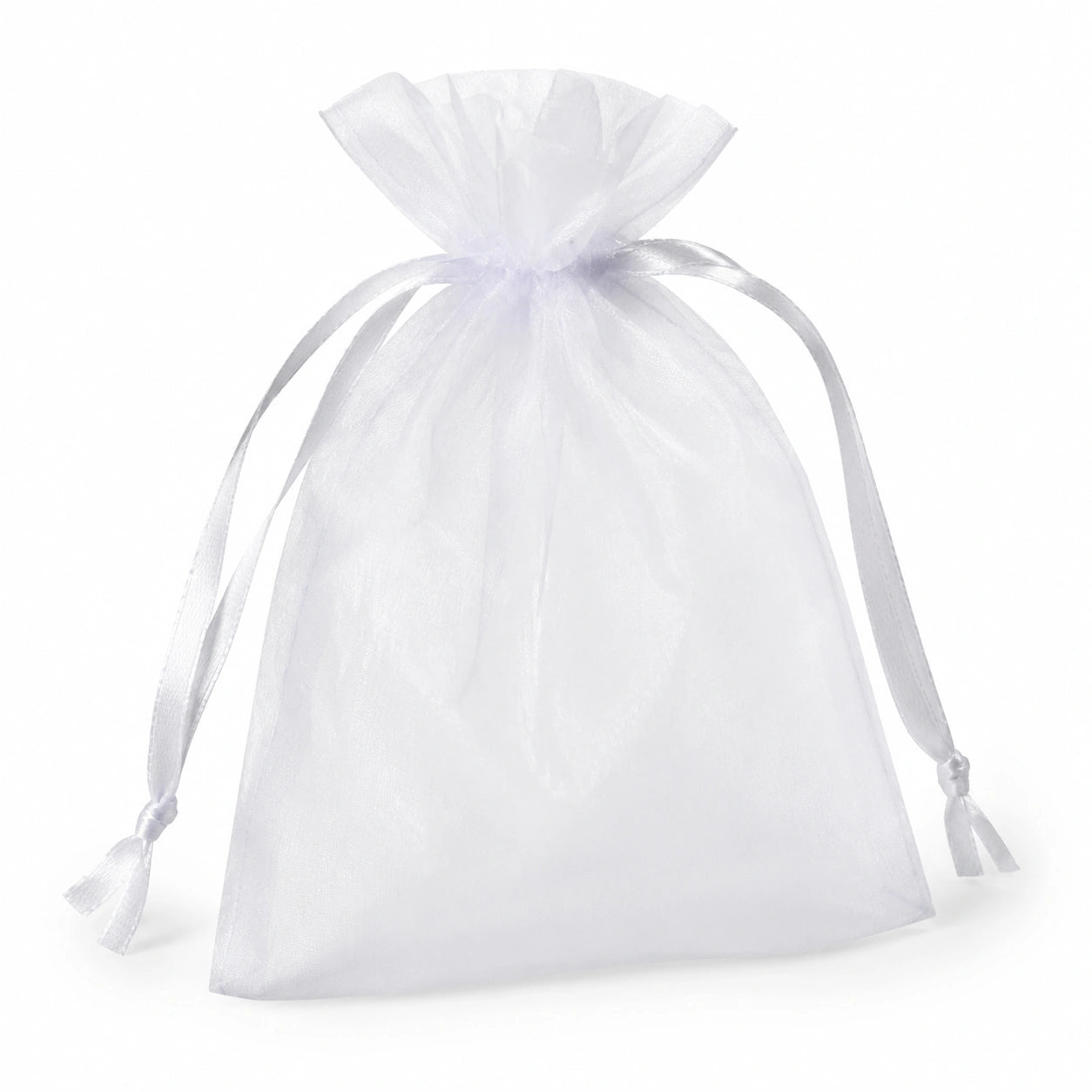 Organzabeutel 15 x 20 cm Weiß mit Satinband zum Verpacken
